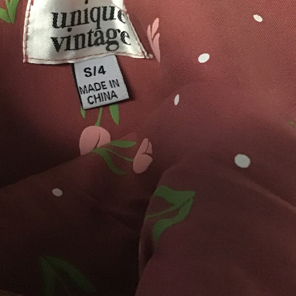 UNIQUE VINTAGE SZ S Pink Tulip 3/4 Sleeve Pleated Midi Lamar Dress NWT B85 - Picture 7 of 9